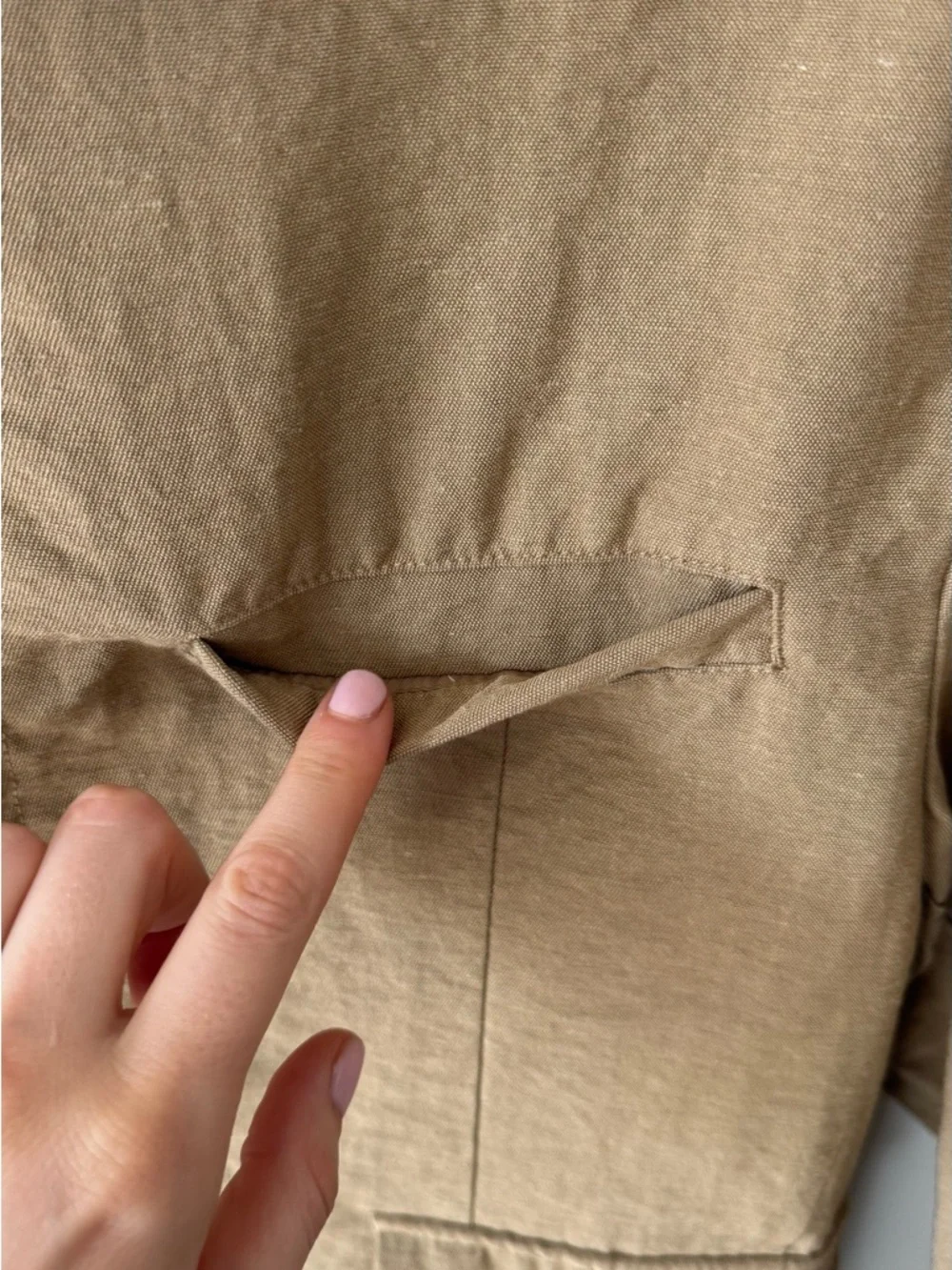Zara Men's Lightweight Zip-Up Bomber Jacket, Khaki - Picture 13 of 13